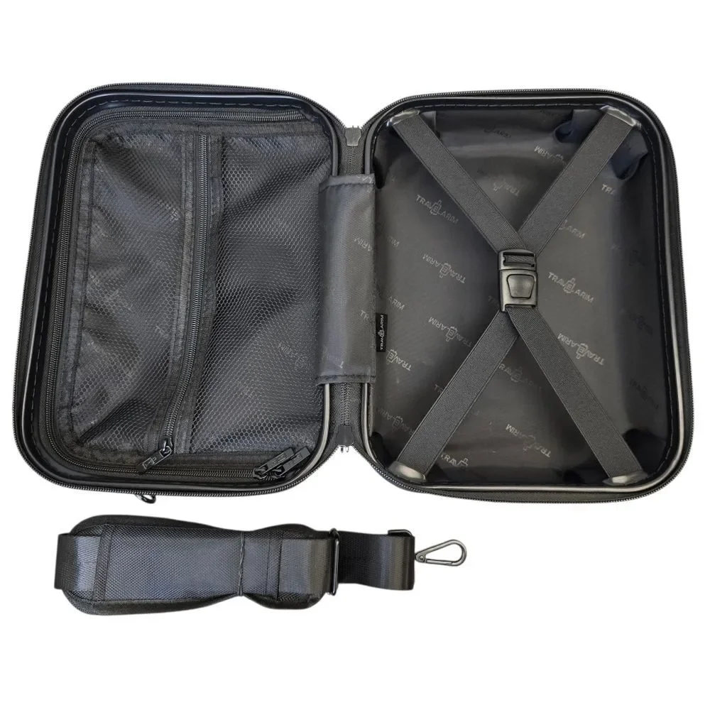 Travelarim Travel Heavy Duty Cosmetic Black Carry Case Zip Shoulder Strap